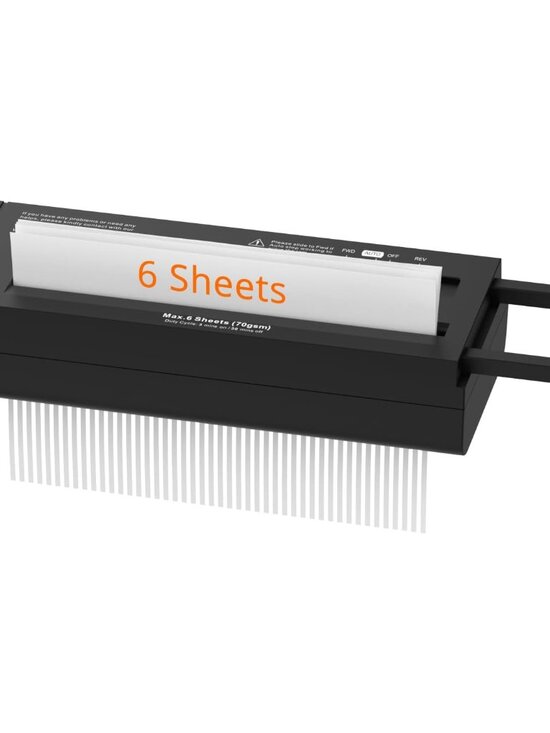 Small Paper Shredder for Home 6 Sheet Strip Cut Paper Shredder Without BasketP